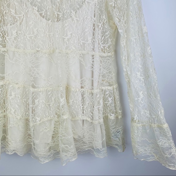 AEO‎ Tiered Ruffle Lace Top - Picture 4 of 7